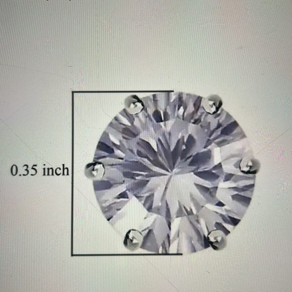 Lustro Stella Concave cut Finest CZ Earrings in Platinum over Sterling Silver - Picture 5 of 7